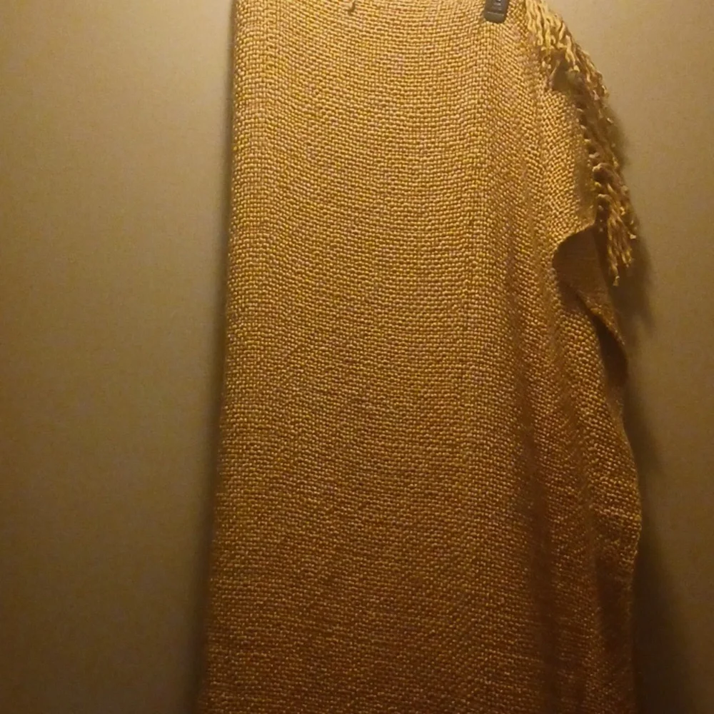 Crate & Barrel Mustard Indian Throw 55x70